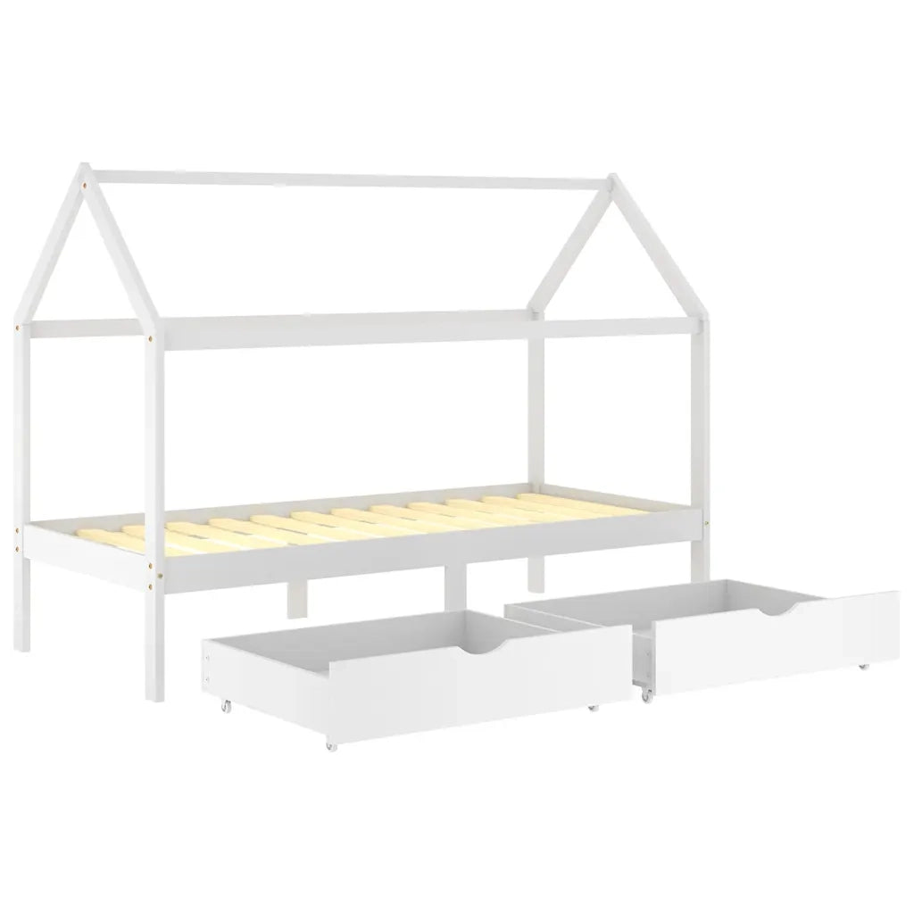 Giroletto Bambini con Cassetti Bianco Pino Massello 90x200 cm 322141