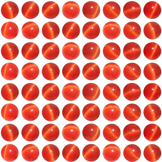 MJDCB 30 pezzi di perle rosse a forma di occhio di gatto, 12 mm, cristalli rotondi liberi, per la creazione di gioielli, bracciali, collane, orecchini e accessori