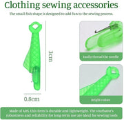 Set di filo per cucire 100 pezzi - Creativo styling threader - Naaigerei in ABS - 3 cm - Colore verde - Naaigerei per cucito