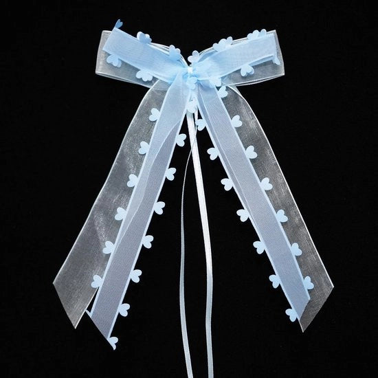 Decorazioni per Matrimonio a Mano - 10 Stuks - Antennestrikke - Accessori per Matrimonio - Cuori di Organza - 11-12 cm di Larghezza, 22-25 cm di Altezza - Decorazioni per Matrimonio