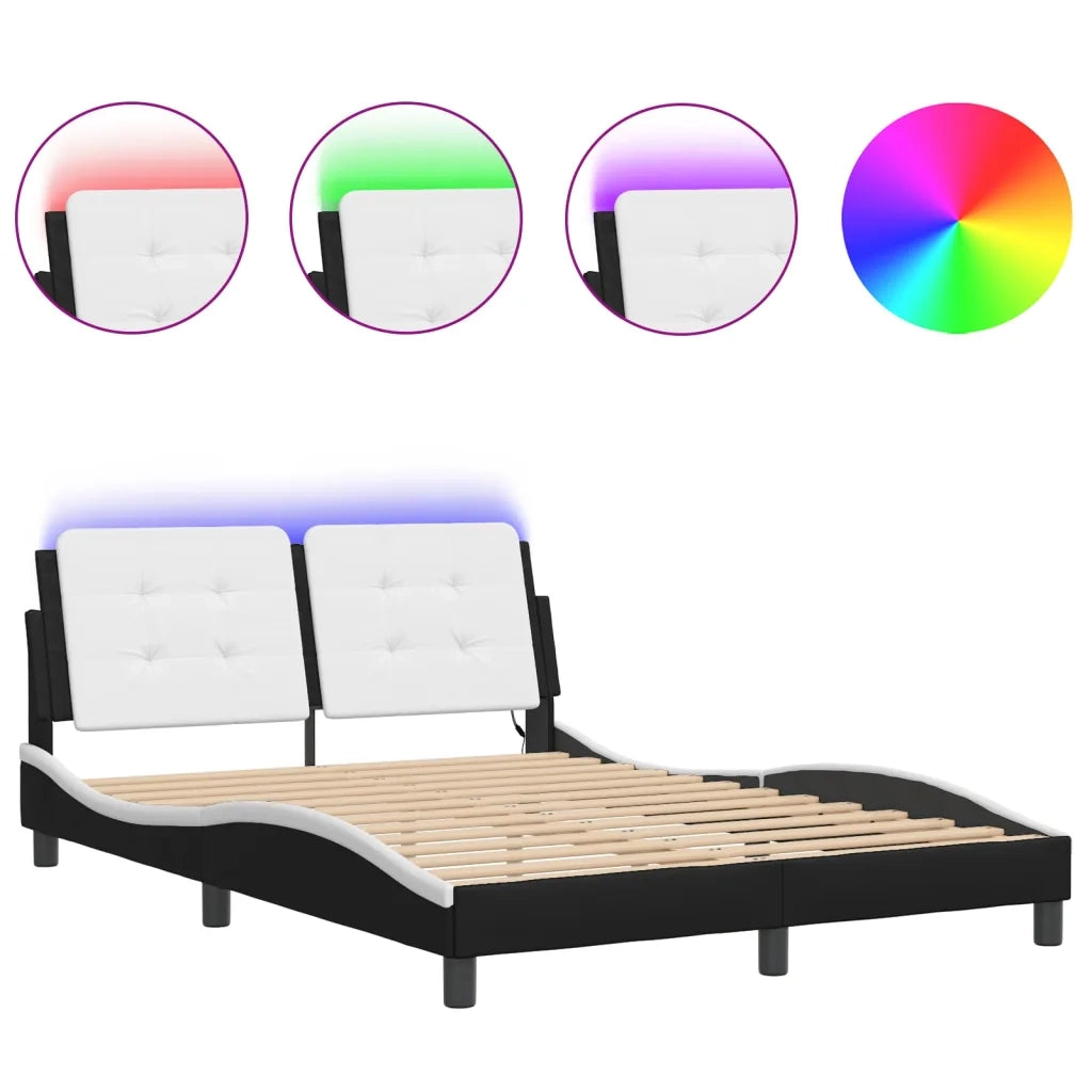 Giroletto con LED senza Materasso Zadar Nero e Bianco 140x190 cm 3214108