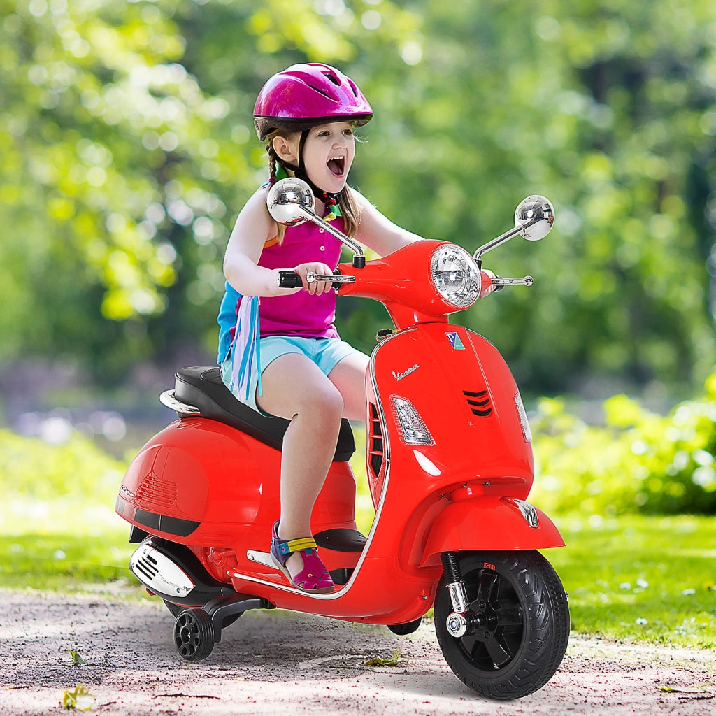 Triciclo Elettrico Vespa Scooter per Bambini ¨C Zephmum ¨C Rosso con Luce MP3 USB