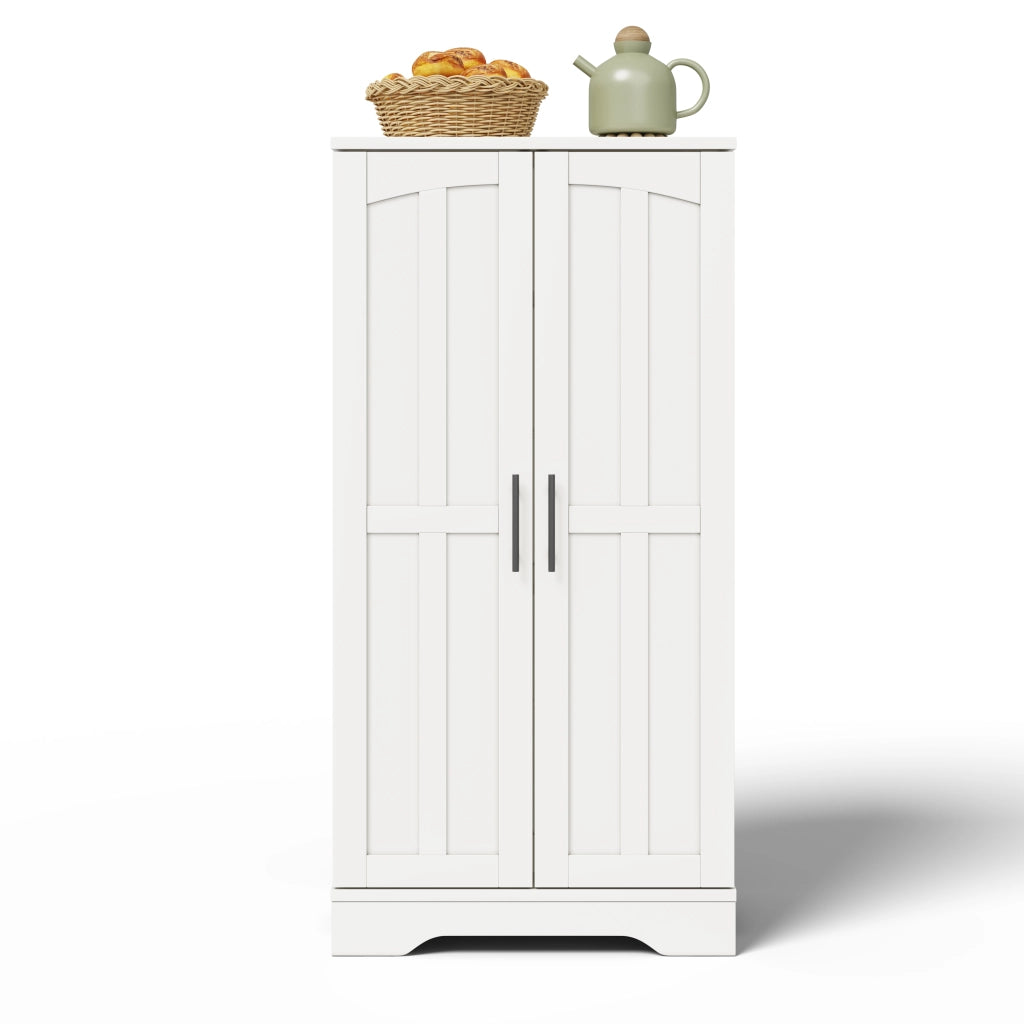 Mobile da Cucina 60x40x120 cm con LED Sensore; Doppia Anta; Ripiani Regolabili e Vani sulle Porte