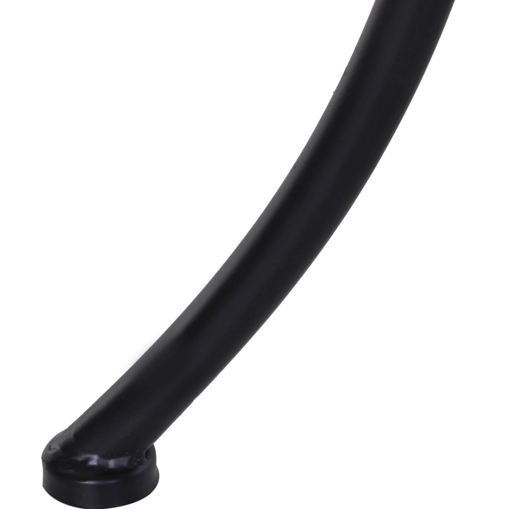 Tavolino da giardino nero in metallo 45x45x50 cm per balcone e terrazza