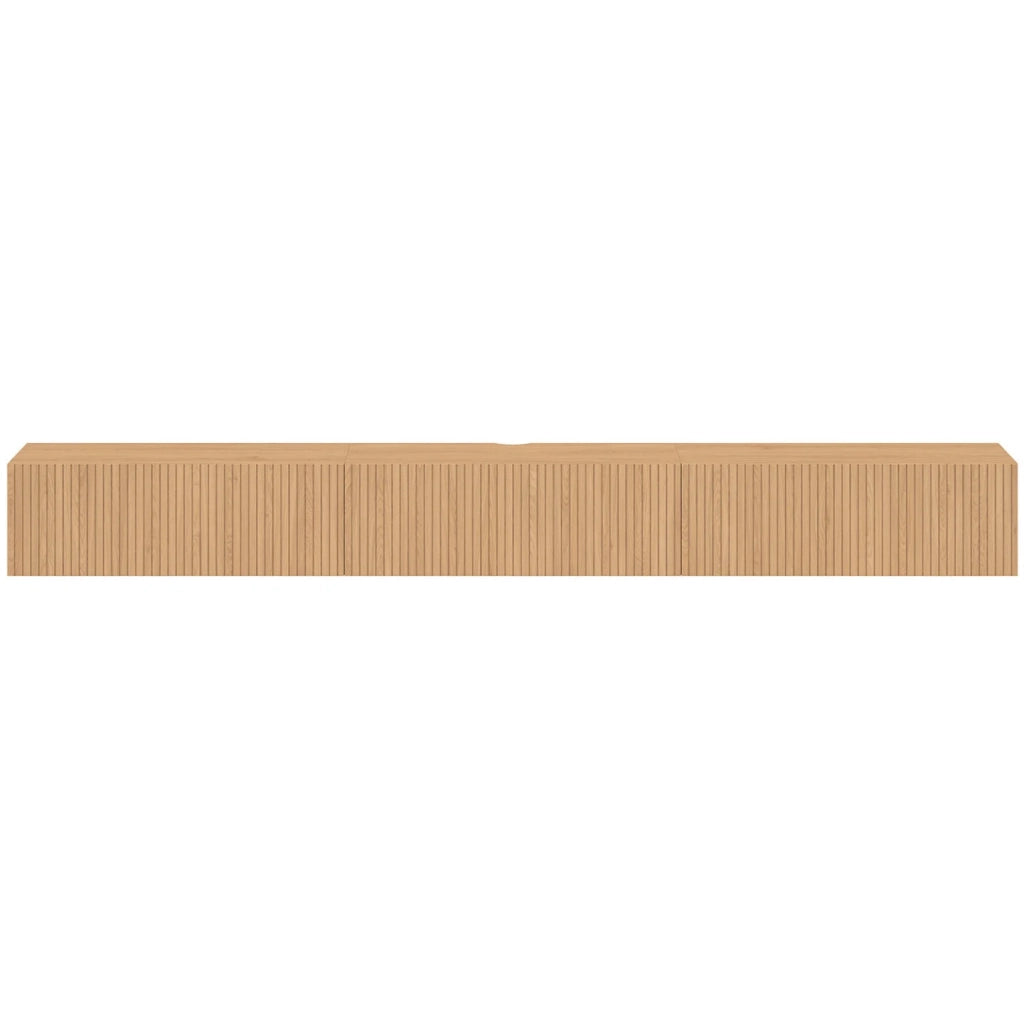 IDMarket - Mobile TV sospeso JULIETTE 270 cm con 3 doghe in legno color rovere