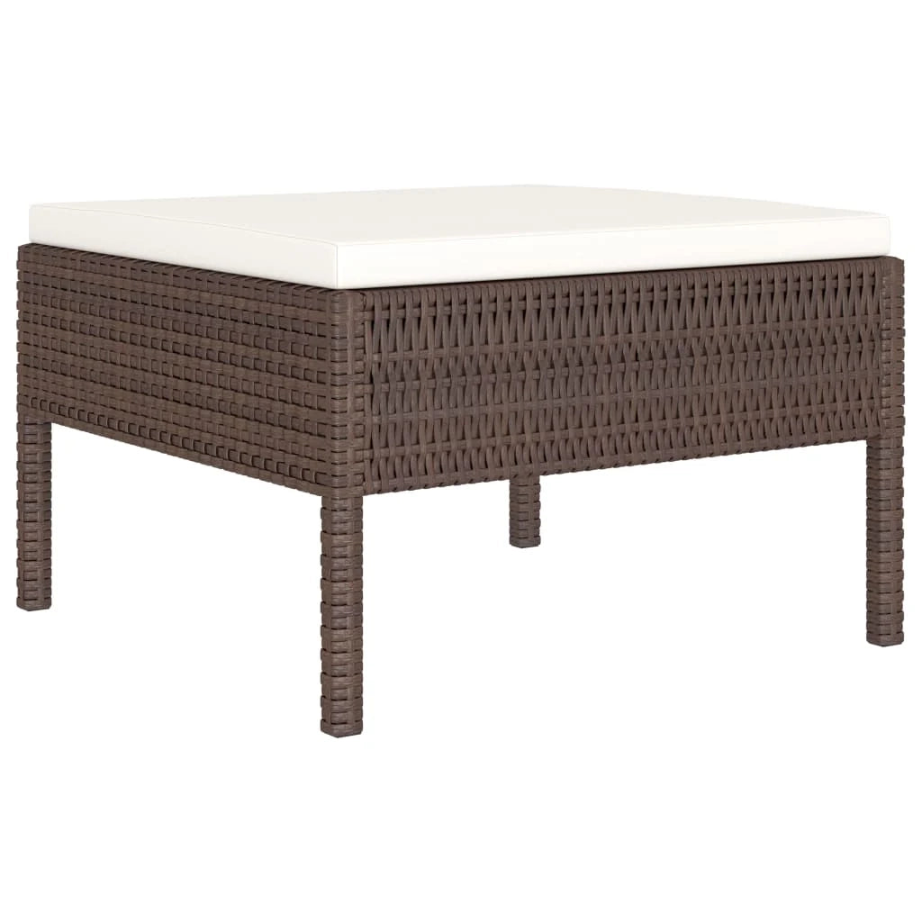 Set di mobili da giardino mobili da esterno 6 pezzi con cuscini resina intrecciata marrone 02_0016891