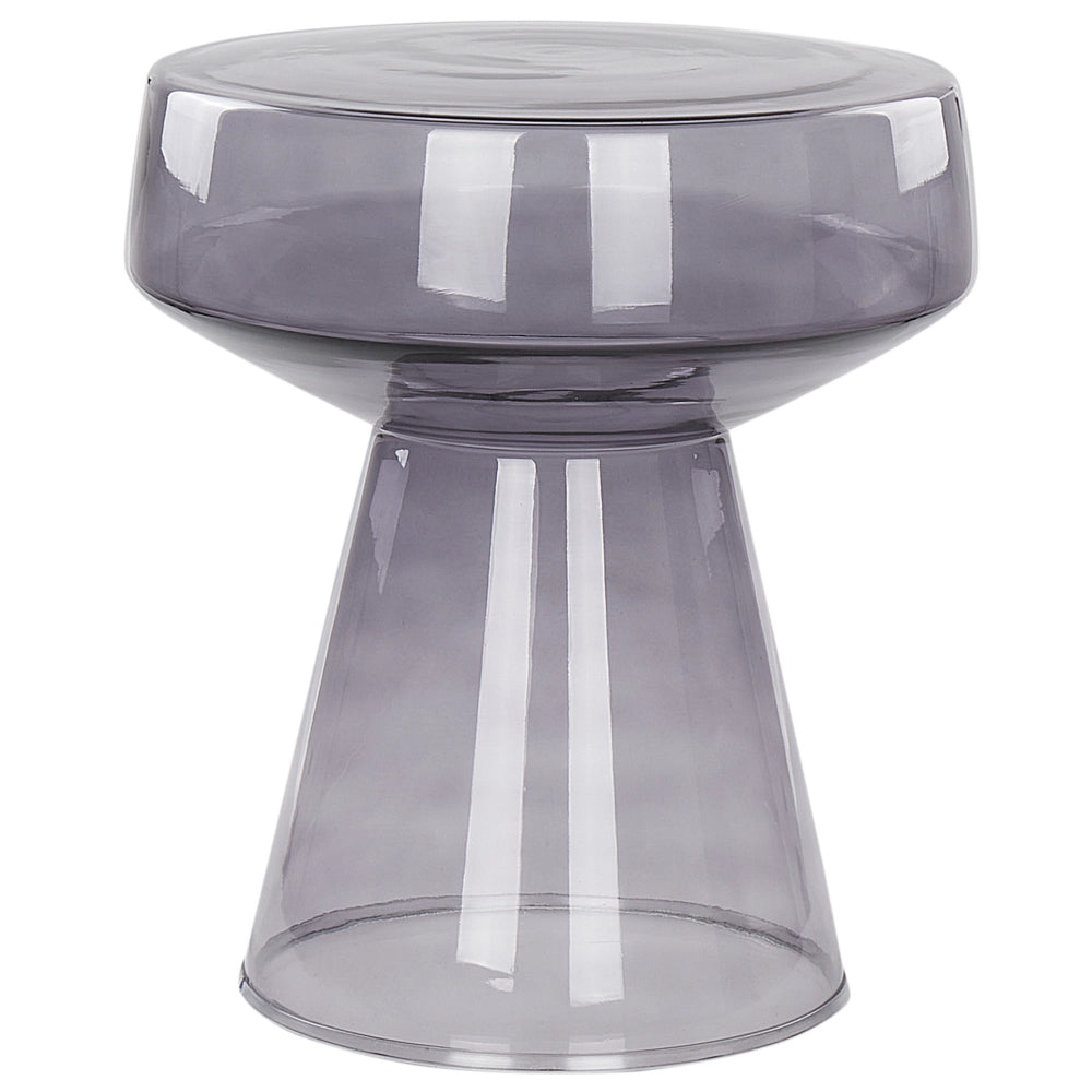 Set di 2 Tavoli da caffè in vetro trasparente grigio moderno di forma ovale design moderno contemporaneo