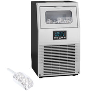 Macchina per cubetti di ghiaccio commerciale ¨C zephmum ¨C LED, display, paletta, argento