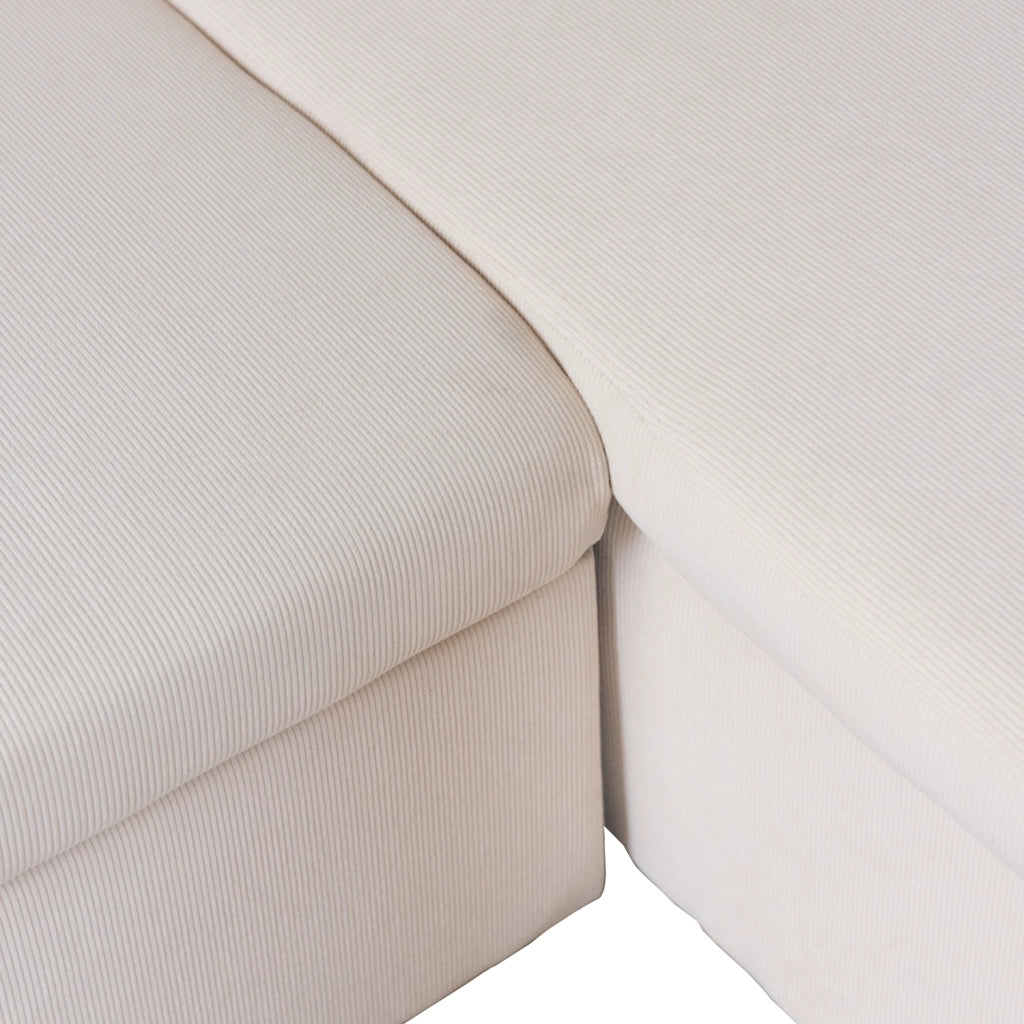 CLARKDivano letto angolare a 3 posti in velluto a coste beige