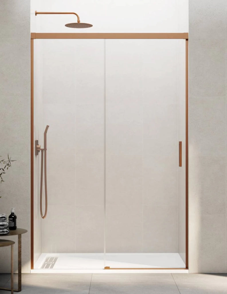 Porta doccia scorrevole 1+1 THALASSA (BASIC) 175 cm Profilo Rame vetro trasparente