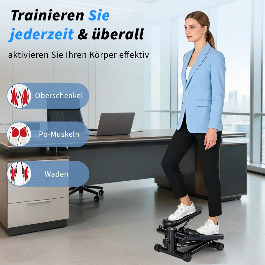 ZMH Mini stepper con fasce di resistenza e schermo LCD resistenza regolabile, ideale per allenamenti a casa e in ufficio