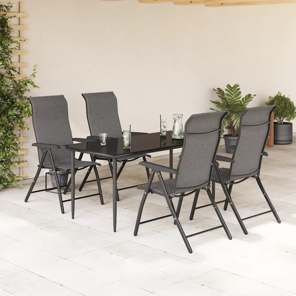Sedie Pieghevoli da Giardino 4 pz | Sedie da Esterno Grigie in Polyrattan