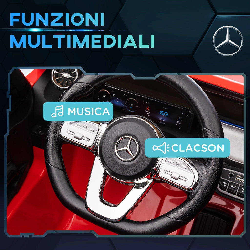 Macchina Elettrica per Bambini 12V con licenza Mercedes EQA Rossa