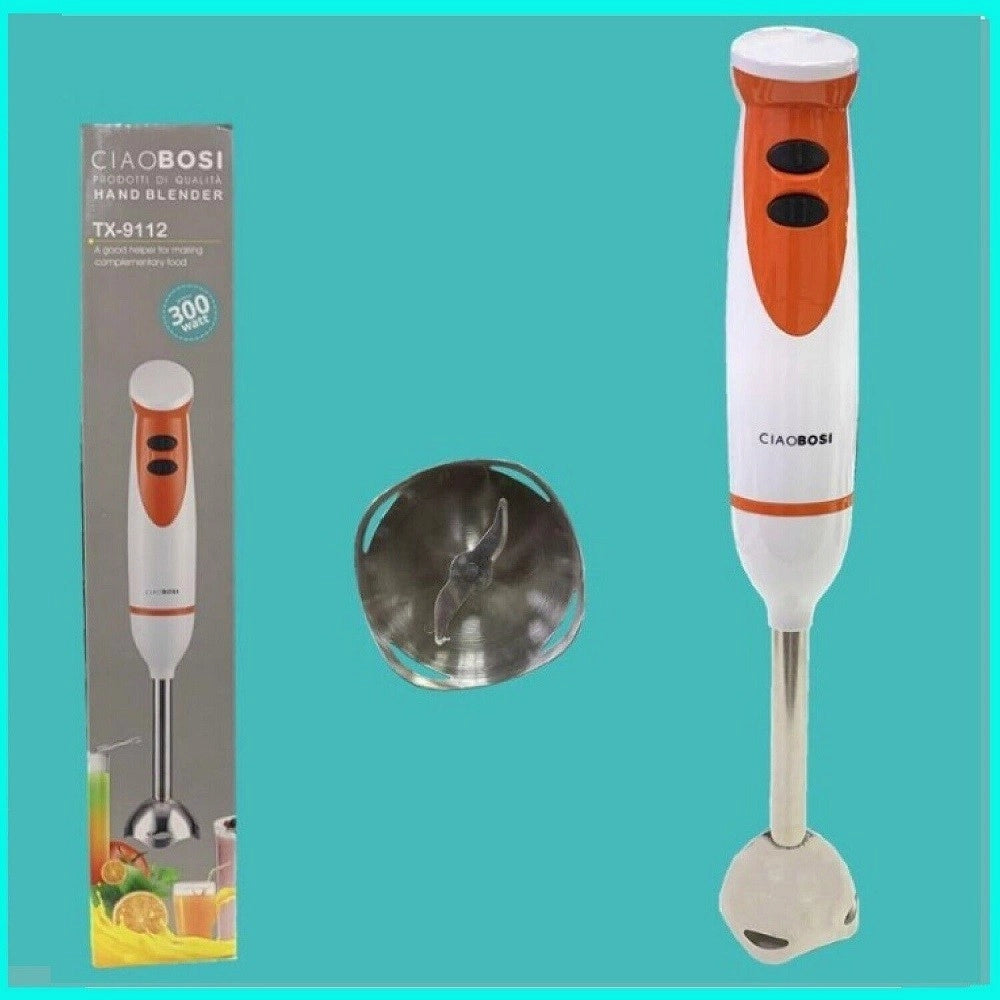 Trade Shop - Frullatore Mixer A Immersione 300w Lame Acciaio 2 Velocità Cucina Trita Tx-9112 -