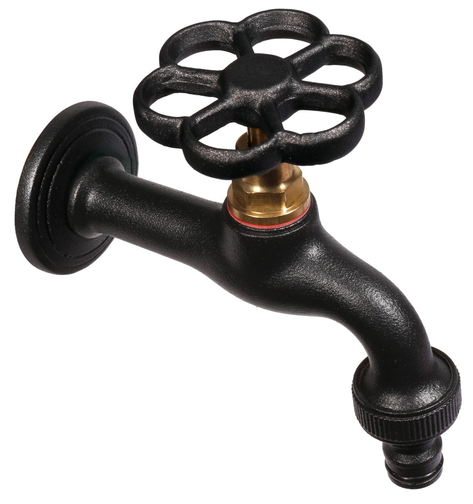 Rubinetto colorato in ottone con manopola a fiore Belfer Ø24mm Colore: Antracite