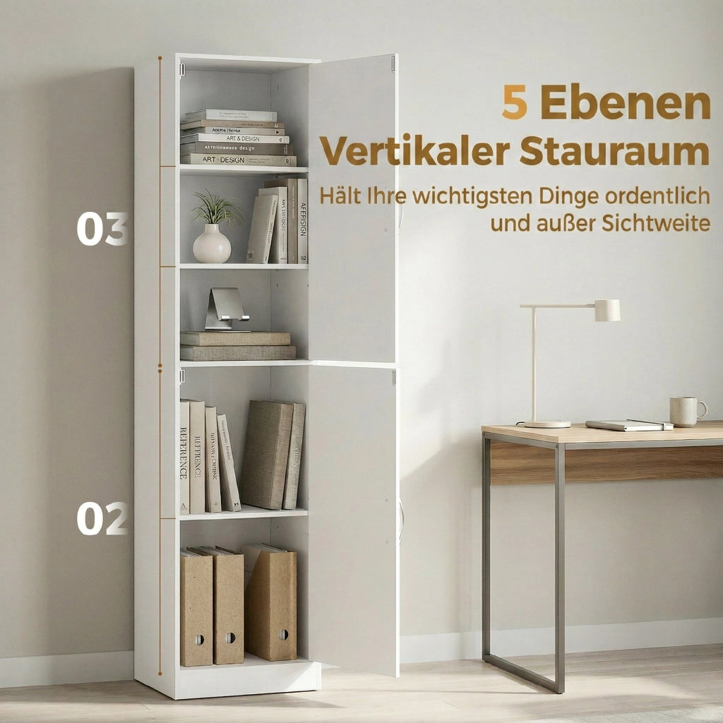 Libreria 5 ripiani regolabili ¨C zephmum ¨C 180 cm bianco