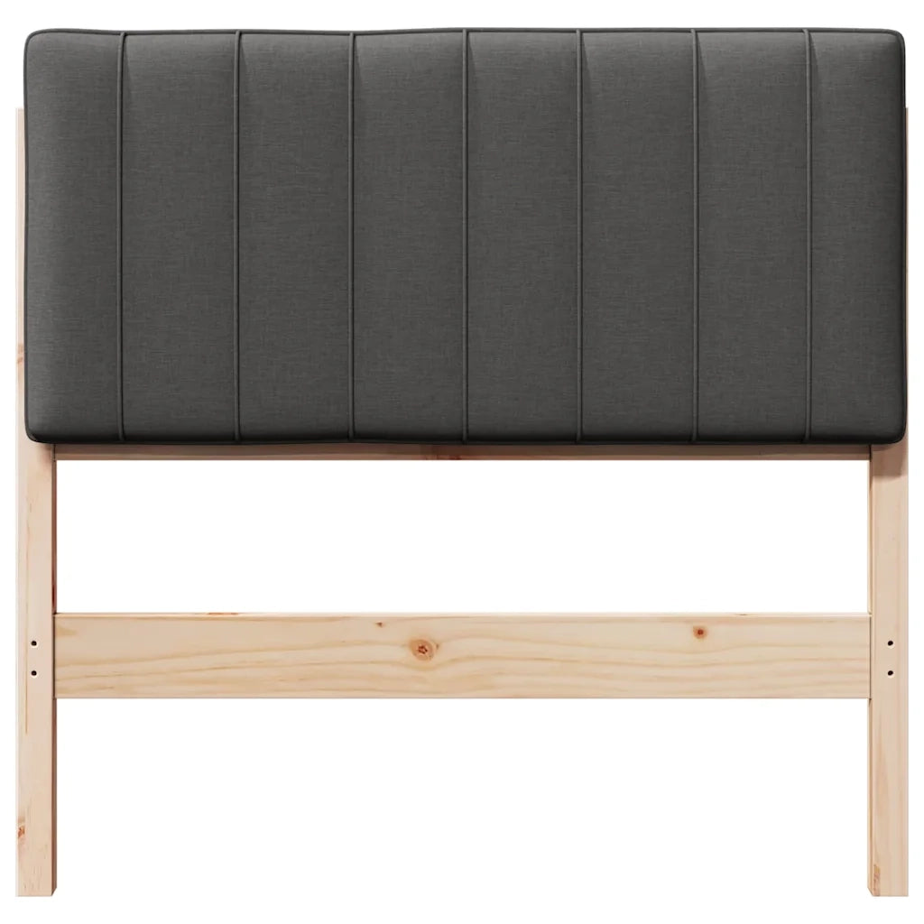 Testiera imbottita Marrone e grigio scuro 90 cm Pino massello 880199