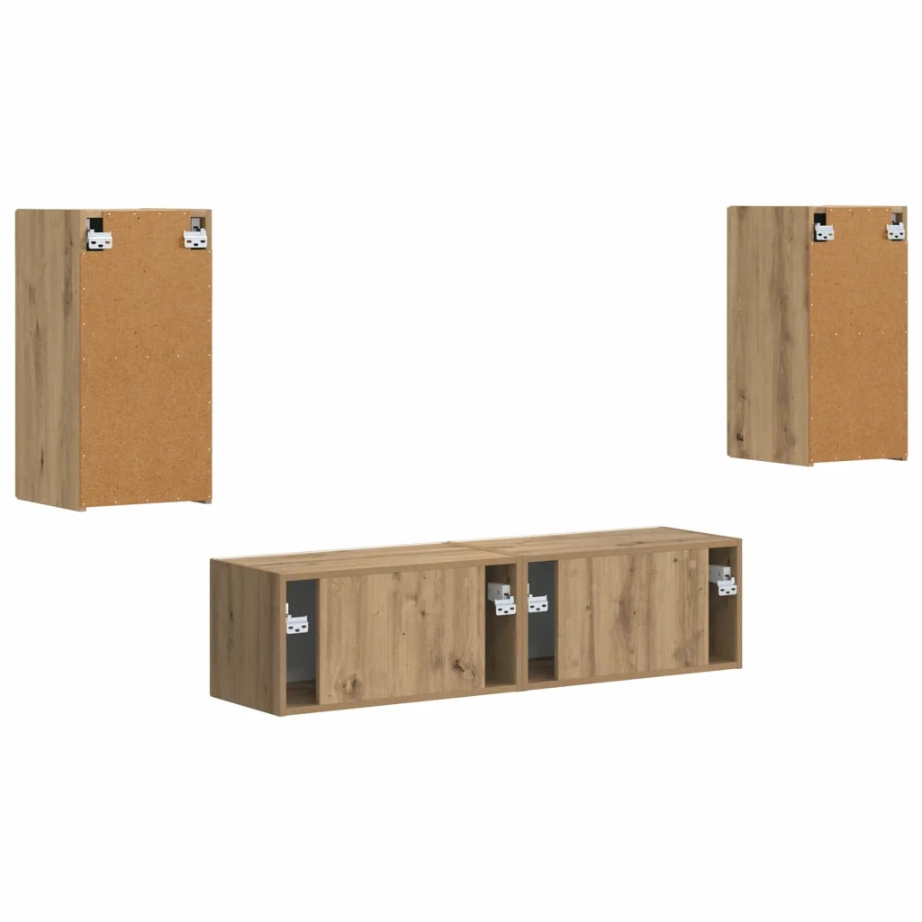 Set mobile TV 4 pcs Rovere artigianale Legno multistrato 3409158