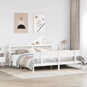 Letto senza Materasso-Struttura Letto Bianco 180x200 cm Legno Massello di Pino 284210