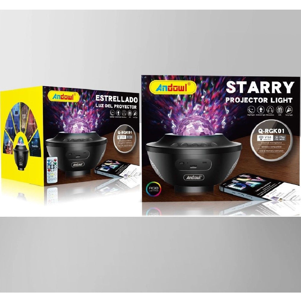 Trade Shop - Proiettore Per Altoparlanti Wireless Ricaricabile Portatile Q-rgk01 Starry Galaxy -