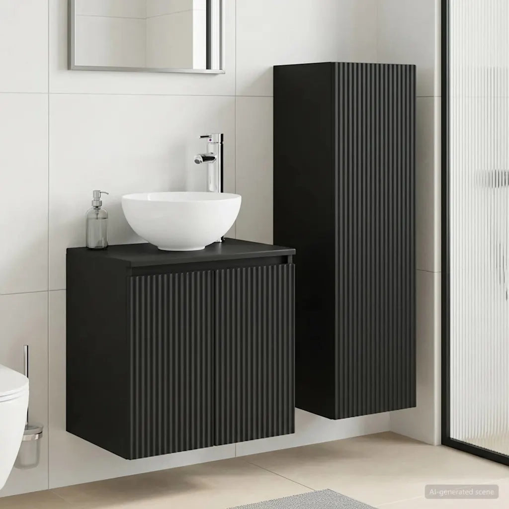 Set di mobili per il bagno 2 pz Nero 33 x 34,5 x 100 cm 3406114
