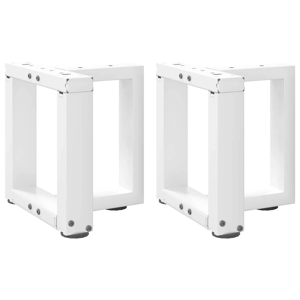 Set di 2 gambe regolabili a T per tavoli moderni 30 x 25 x 30 cm in acciaio bianco 02_0057271