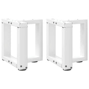 Set di 2 gambe regolabili a T per tavoli moderni 30 x 25 x 30 cm in acciaio bianco 02_0057271