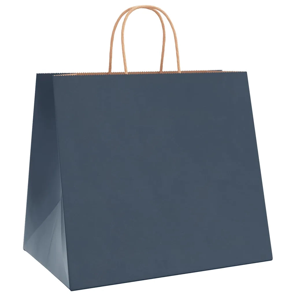 Sacchetti di Carta 250 pz con Manici Blu 32x22x28 cm 4101708