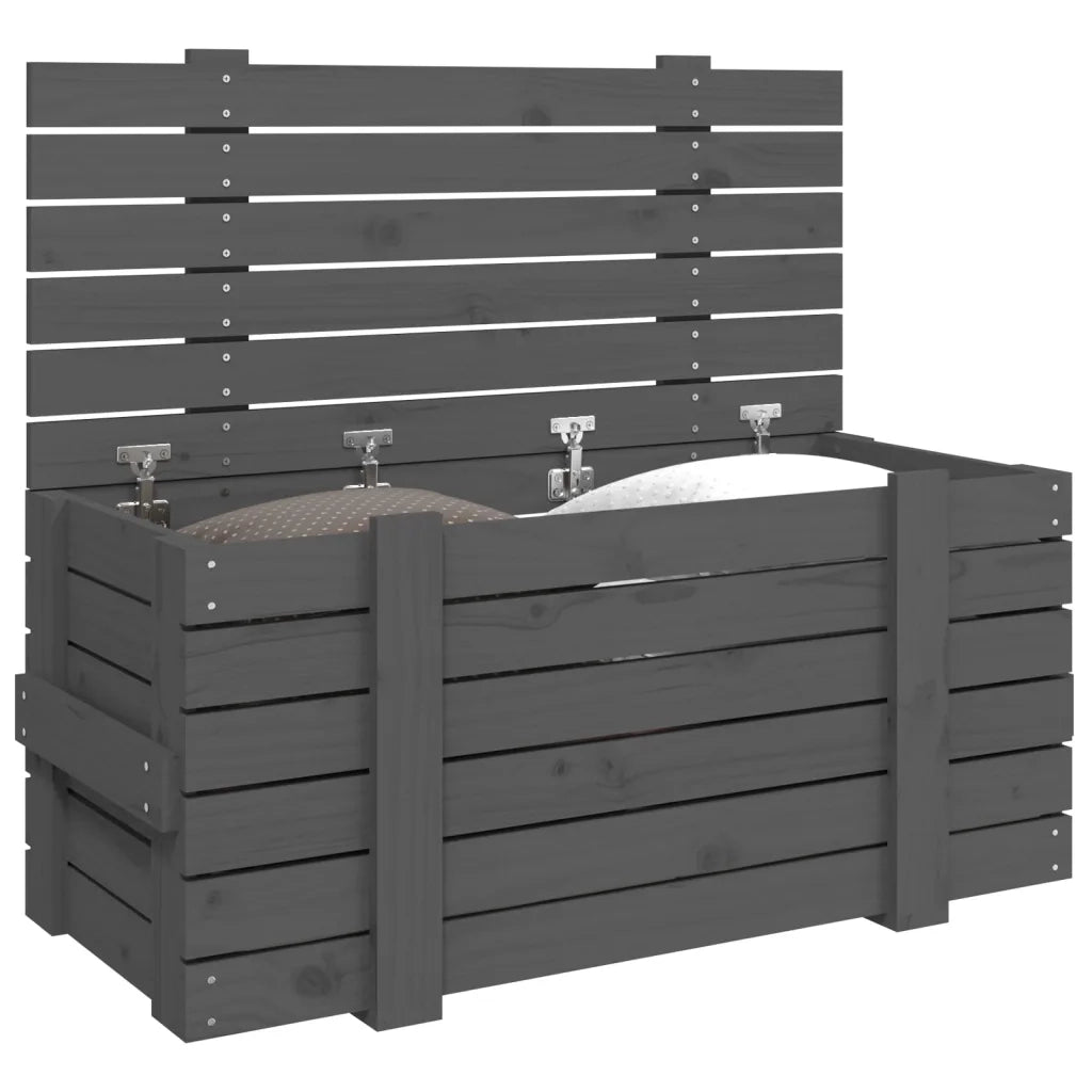 Contenitore Portaoggetti Grigio 91x40,5x42 cm Massello di Pino 825000