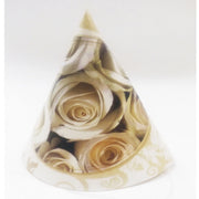 Trade Shop - 72 Cappello Cappelli Di Carta Cono Feste Rose Bianco Cappellino Monouso Party -