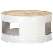 Tavolino da CaffÃ¨ Bianco 68x68x36 cm in Legno Massello di Mango cod mxl 57232
