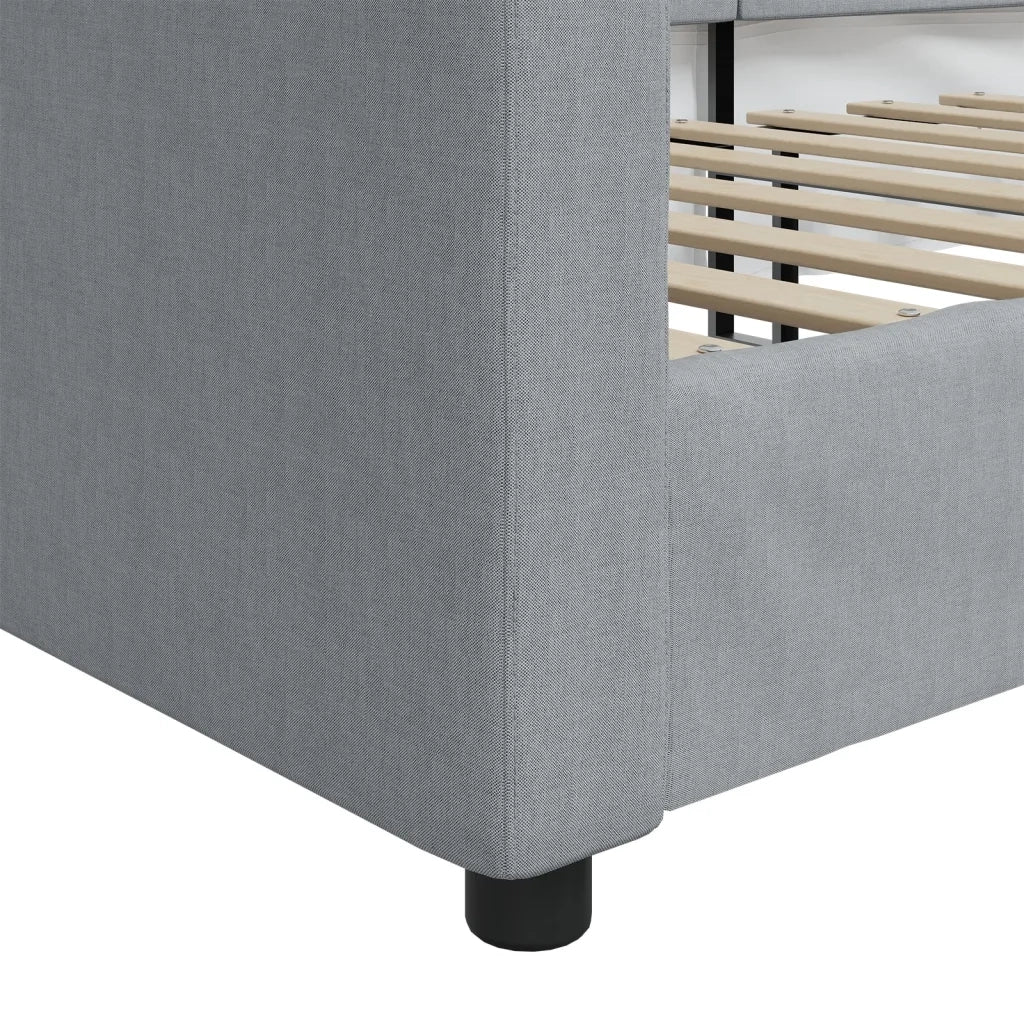 Letto da Giorno Grigio Chiaro 90x190 cm in Tessuto 354121