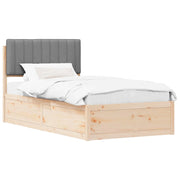 Letto singolo | Letto per adulti | Letto con Testiera Rivestita Grigio chiaro 100 x 200 cm