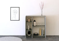 Credenza Alta 3 Ante 103x35x110 cm Riflesso Cashmere