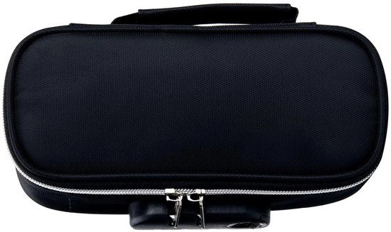 Etui con Cassetta Chiusura - Pelle - Ampio Spazio di Riposo - Maniglia Portatile - Design Minimalista - Dimensioni 21,5x9,5x6,5cm - Tasca per Pennelli