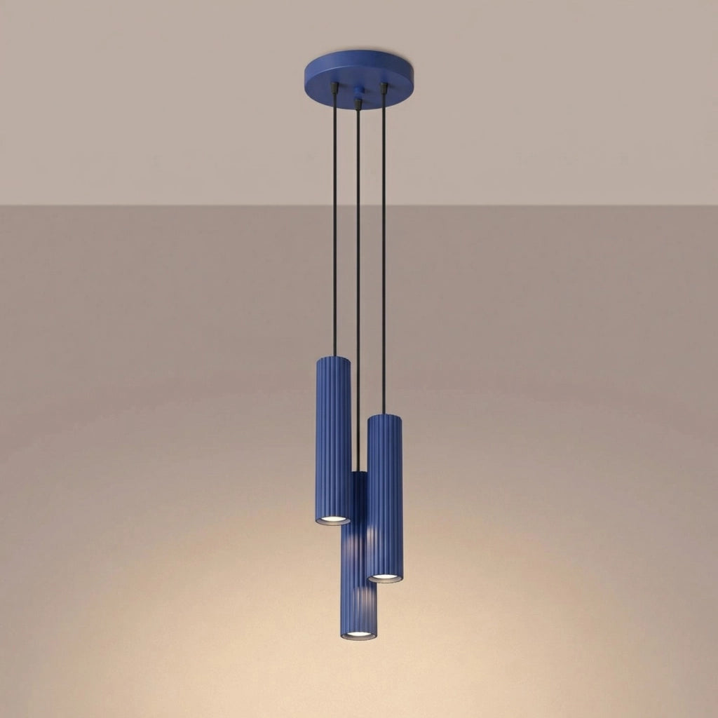 Lampada a sospensione KARBON 3P oltremare