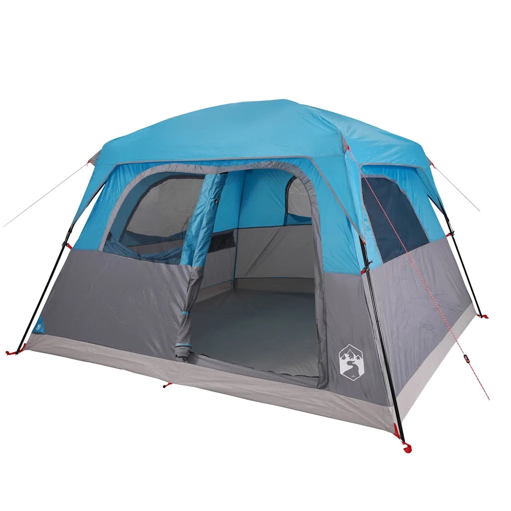 Tenda Familiare Cabina per 6 Persone-Tenda da campeggio Blu Impermeabile 916635