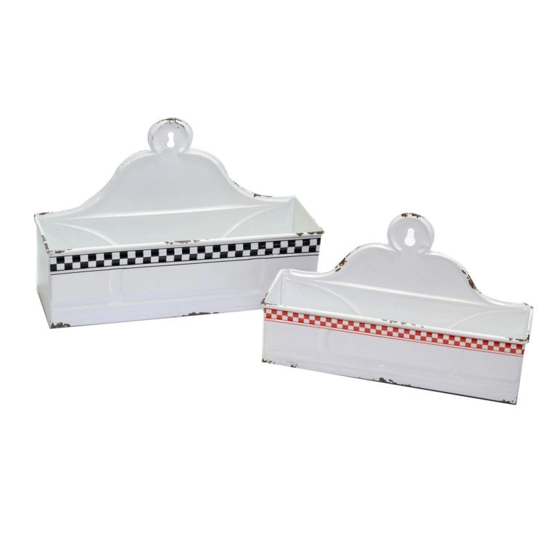 Portatutto metallo 1-2 bianco rosso nero cm 37x11,5h24