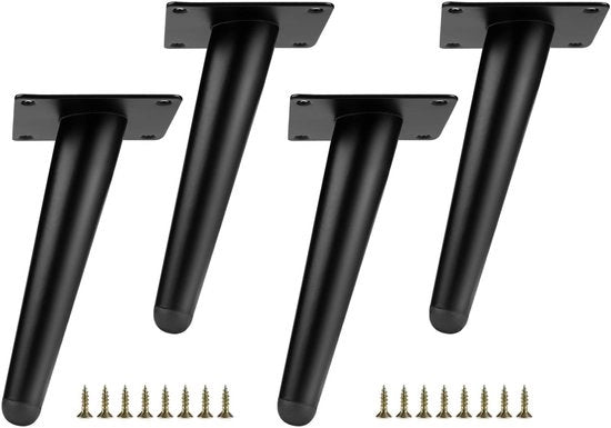 Piedi di tavolo regolabili - Vedi sotto per le specifiche tecniche - Sostituzione piedi tavolo - Altezza regolabile - Nero - Con superficie antiscivolo a forma di cono - Adatto per diversi mobili -...