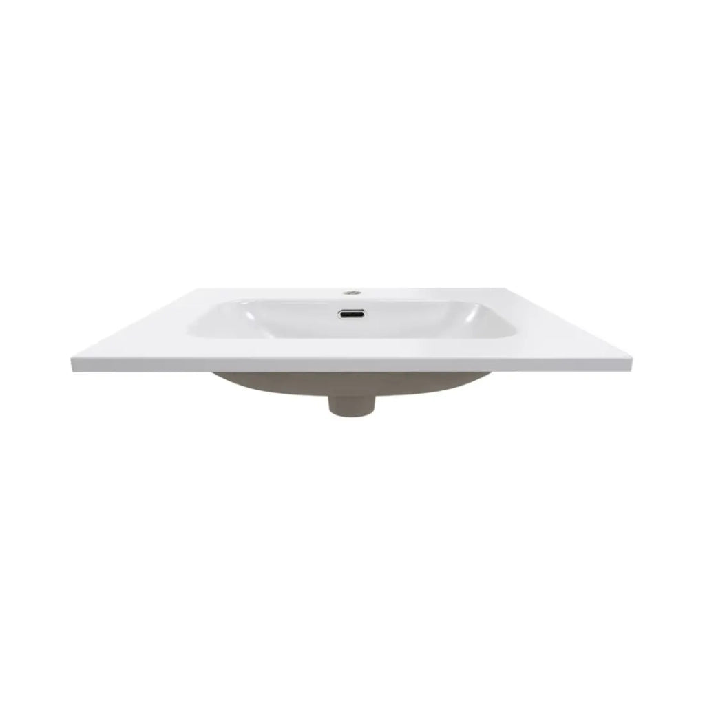 Set da bagno TORNADO: mobiletto beige sotto lavabo 60cm + lavabo incassato bianco