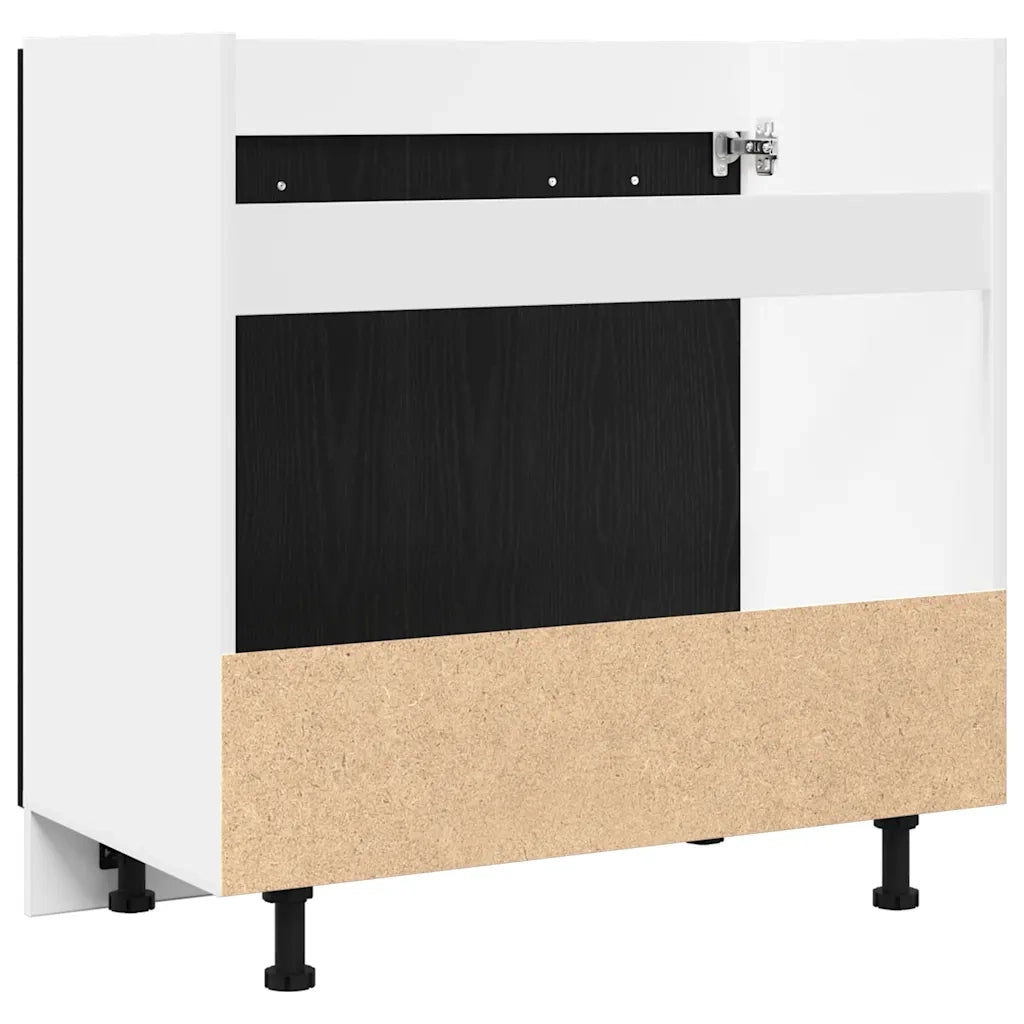 Pensile da cucina | Mobile Sotto Lavello Rovere Nero 80x46x81,5 cm Legno Ingegnerizzato