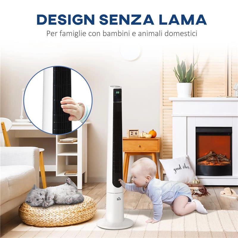 VENTILATORE A TORRE 50W A 3 MODALITÀ E 3 VELOCITÀ CON TIMER DA 12H, IN ABS, Ø32X118.2 CM, BIANCO