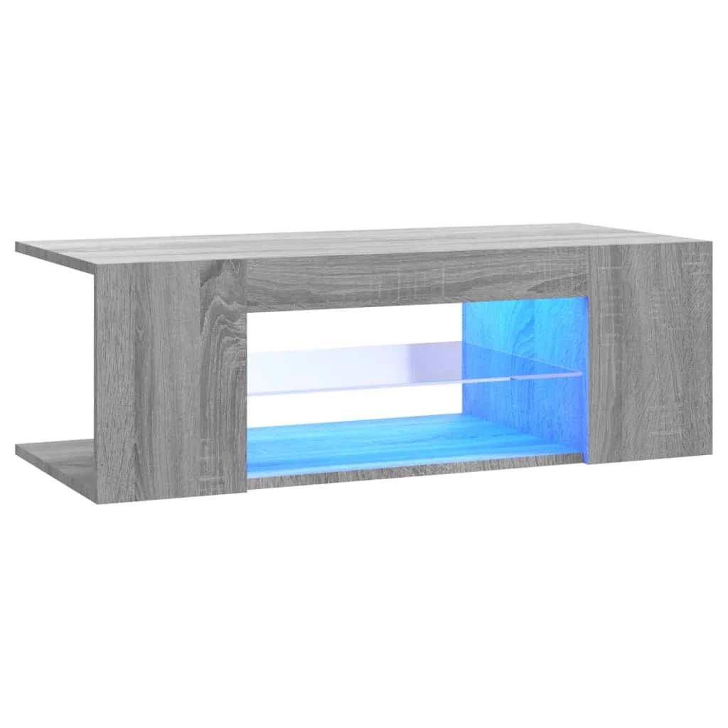 Mobile TV multimediale mensola TV credenza mobile TV sala da pranzo soggiorno camera da letto con luci LED Sonoma 90 x 39 x 30 cm grigio 02_0026834