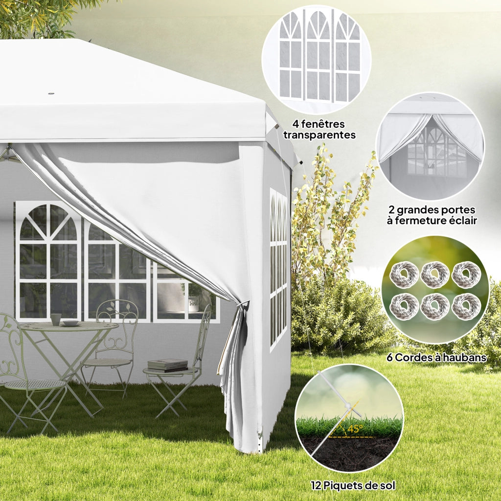Tonnelle pieghevole pop-up impermeabile 6x3x2.7m ¨C zephmum ¨C verde con 4 finestre e trasporto