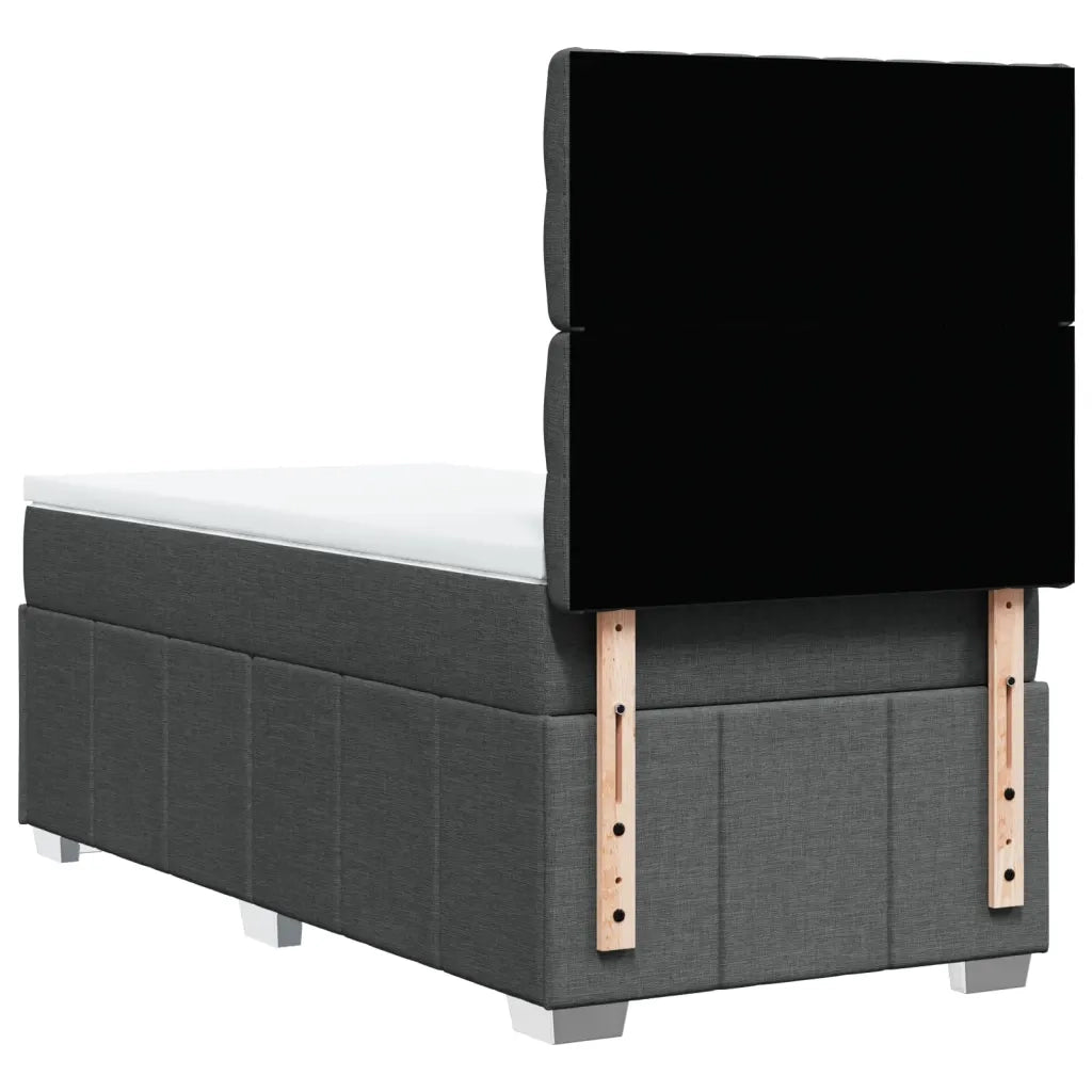 Giroletto a Molle con Materasso Grigio Scuro 90x200 cm Tessuto 3293859