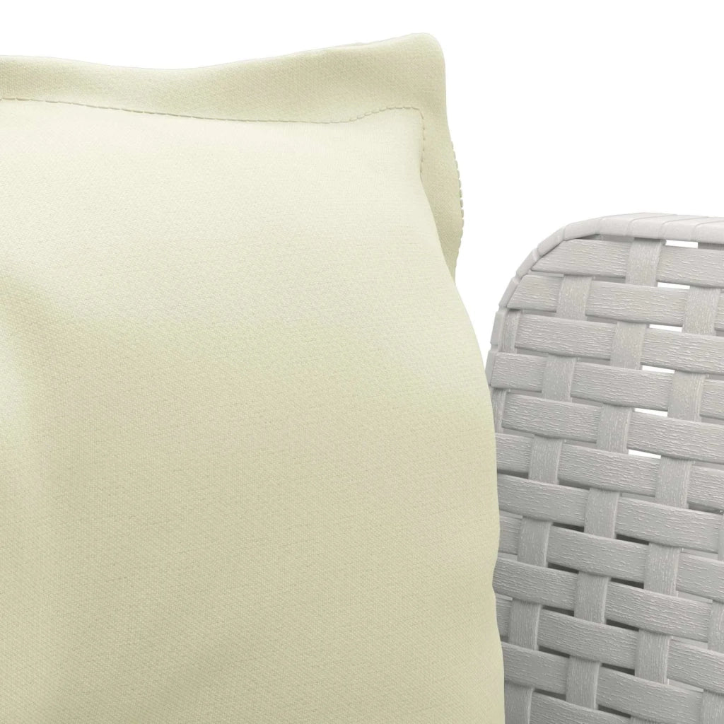 Poltrona a 1 Posto con Cuscini Aspetto Rattan PP Bianco 8011876
