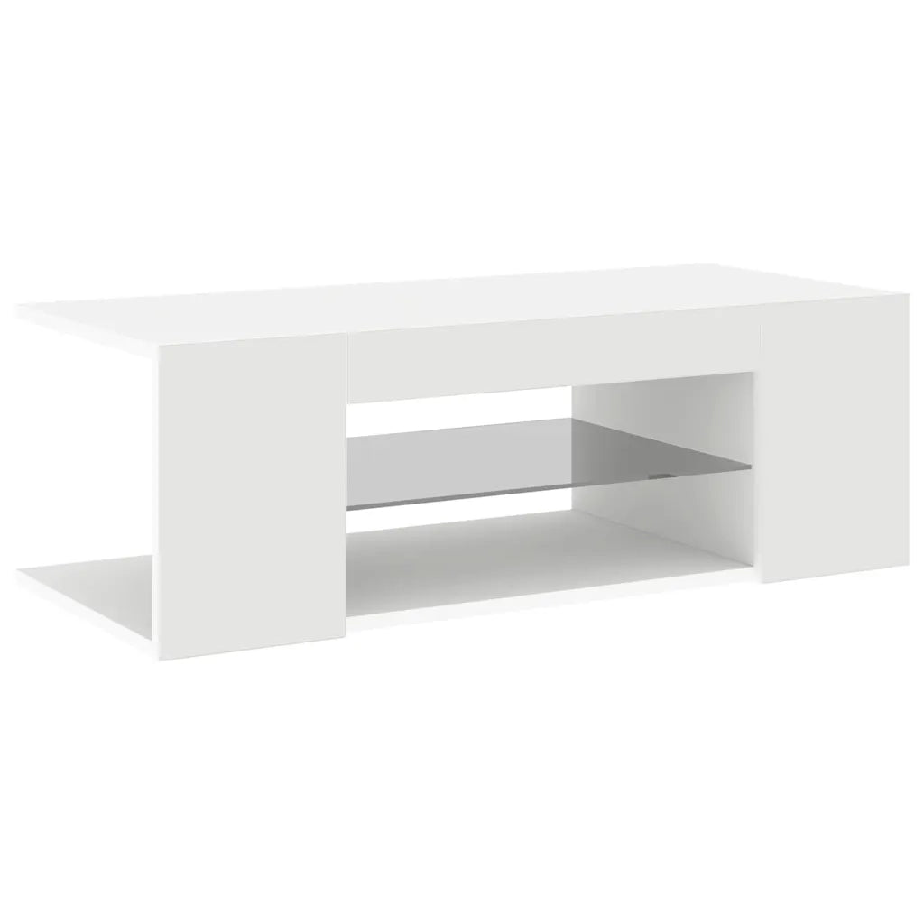 Mobile Porta TV con Luci LED Bianco 90x39x30 cm