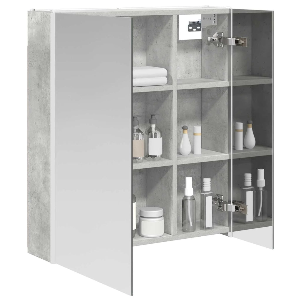 Mobiletto per specchio da bagno Grigio cemento