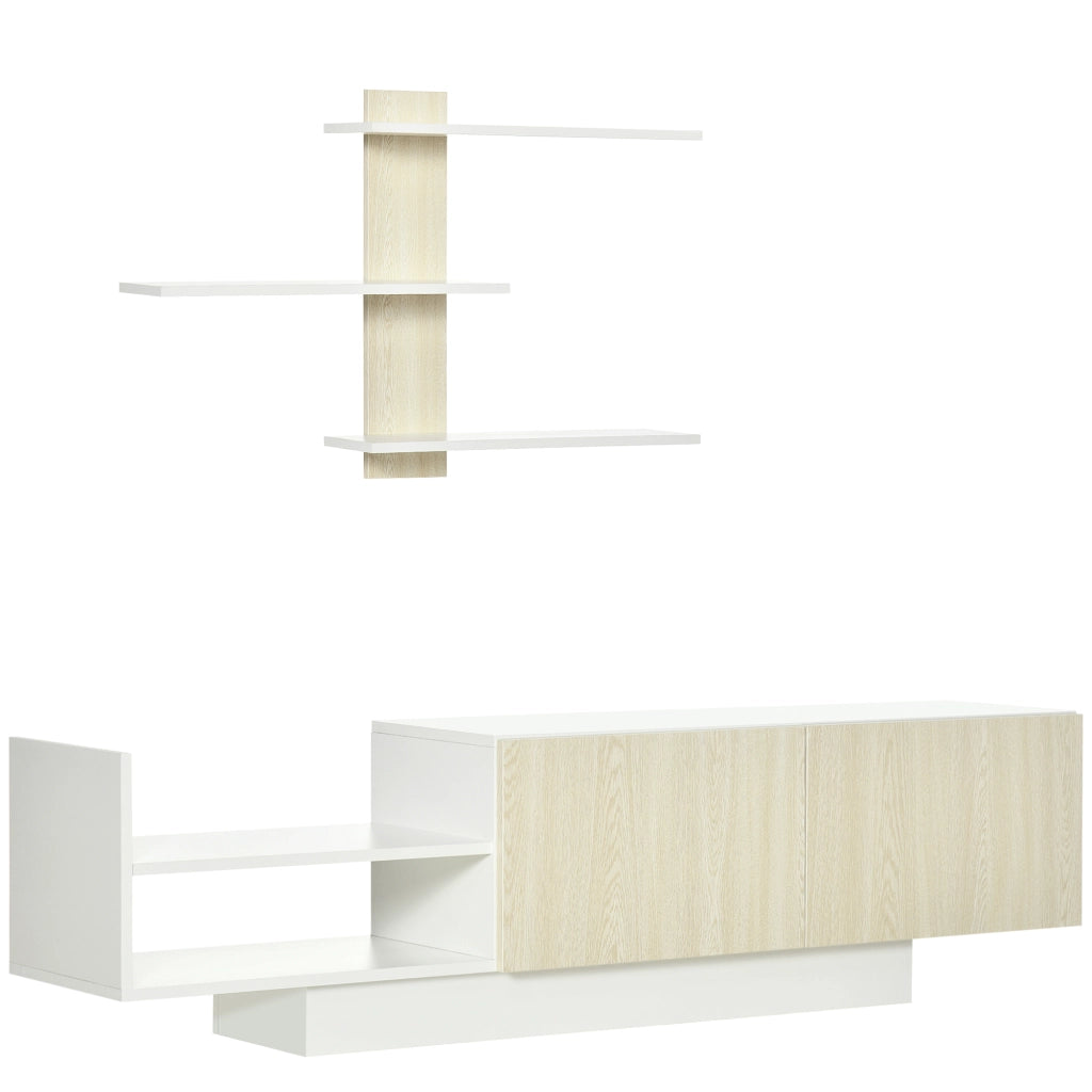 Mobile TV con Tavolino ¨C zephmum ¨C Legno Naturale 150x31.5x40 cm