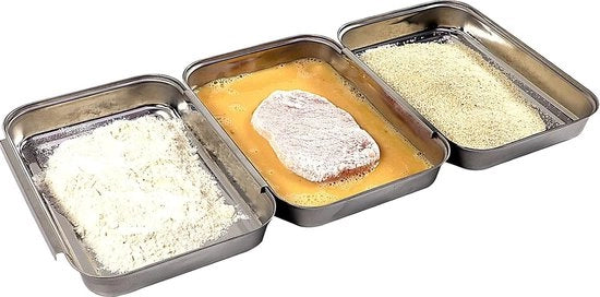 Stazione per formaggio, 3-delicata, formaggio professionale costituita da 3 piatti in acciaio inox (ciascuno 18 x 15,5 cm), spazievendente, stivabile, lavastoviglie resistente